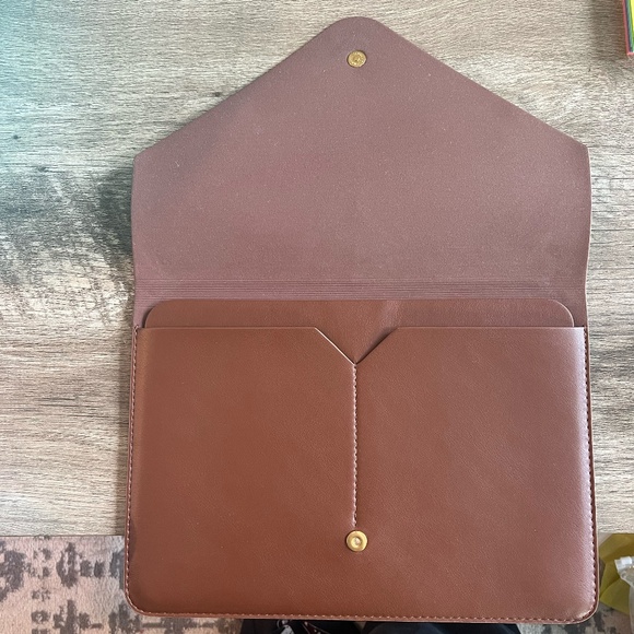 Brown 13.6 inc. Faux Leather Laptop Sleeve - Picture 3 of 4